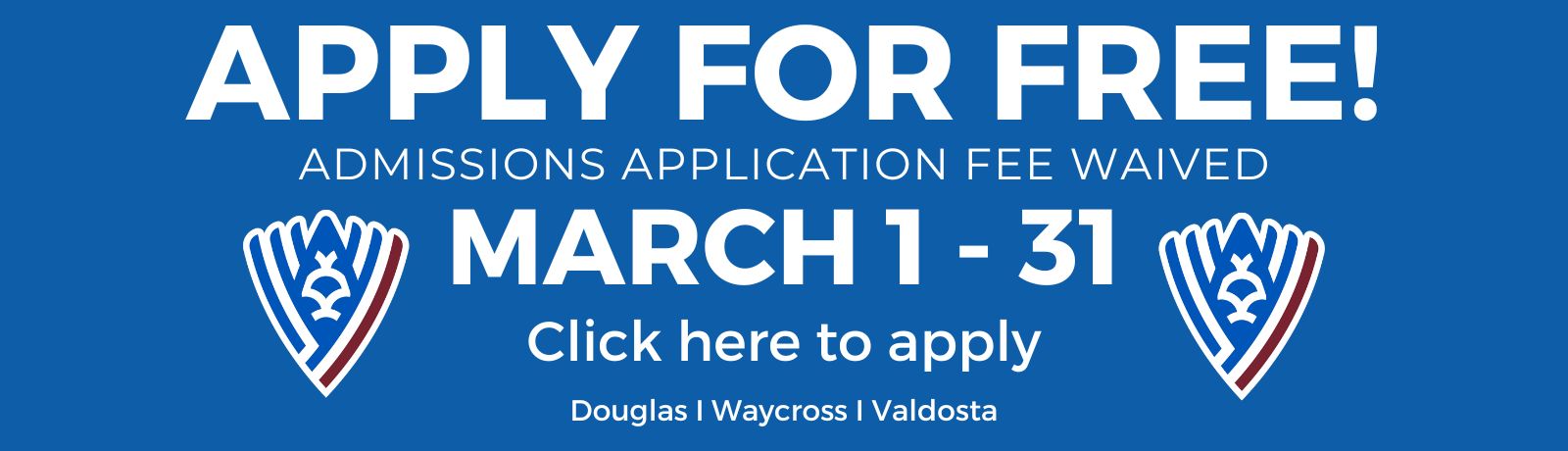 slide with message about applying for free